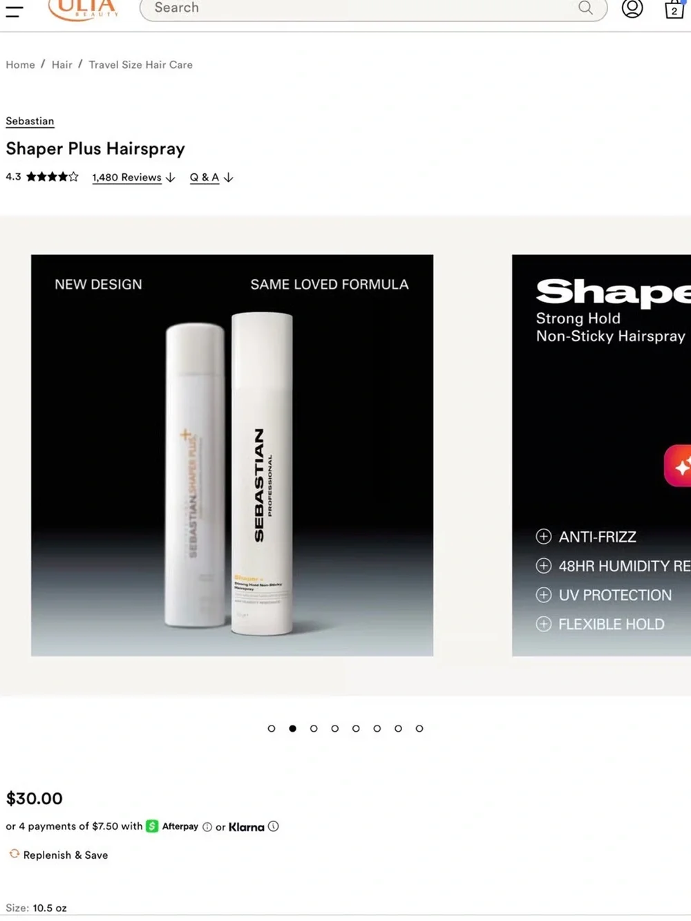 New Sebastian Professional Shaper Plus Strong Hold Non-Sticky Hairspray 10oz